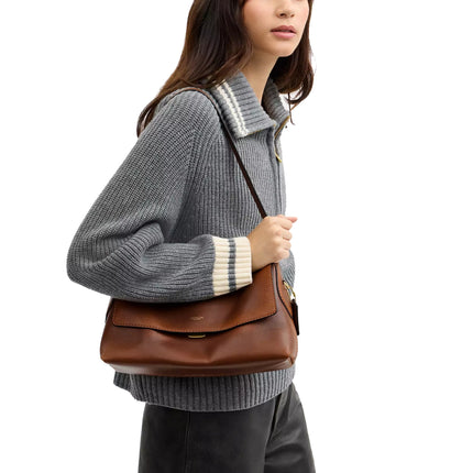 Coach Women's Chelsea Shoulder Bag 30 In Loved Leather Brass/Brown