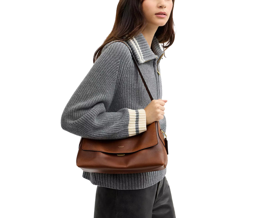 Coach Women's Chelsea Shoulder Bag 30 In Loved Leather Brass/Brown