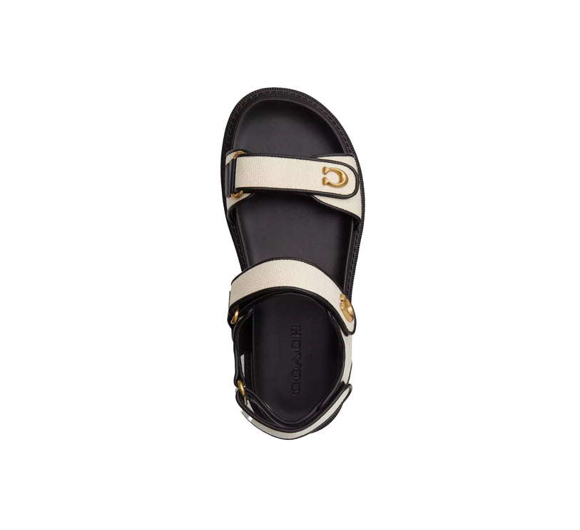 Coach Women's Brynn Sandal Chalk&Black