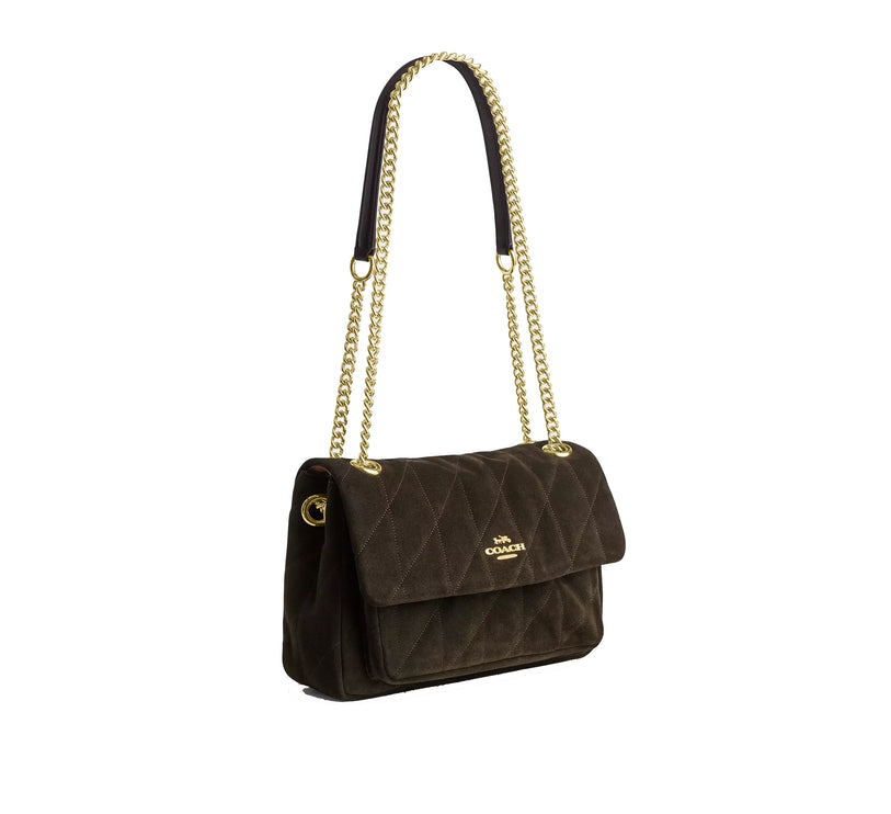 Coach Women's Elodie Crossbody Bag 24 With Quilting Gold/Ebony