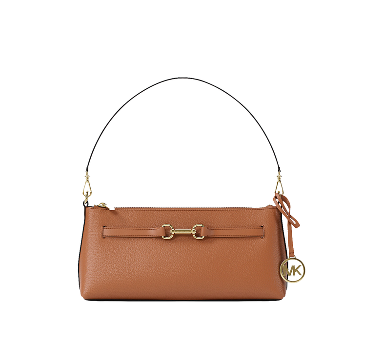 Michael Kors Women's Carson Small Leather Convertible Crossbody Bag Luggage/Gold