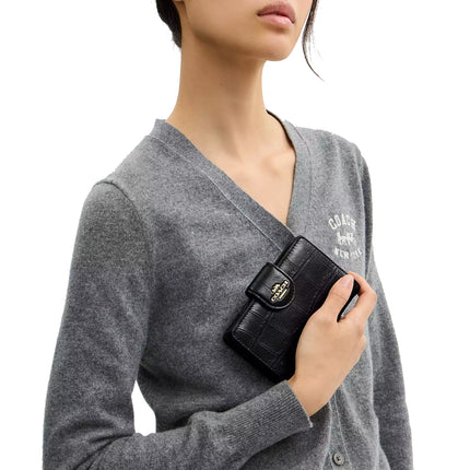 Coach Women's Medium Corner Zip Wallet Gold/Black