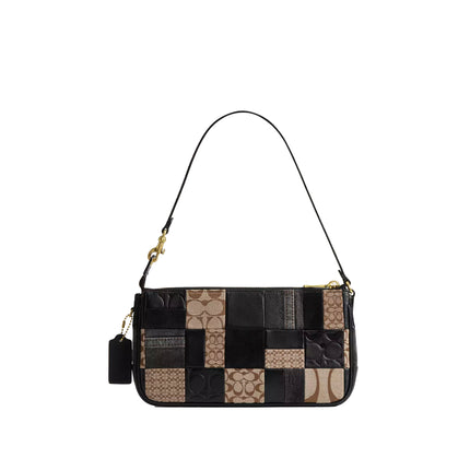 Coach Women's Plaza Bag 25 With Patchwork Brass/Black Multi