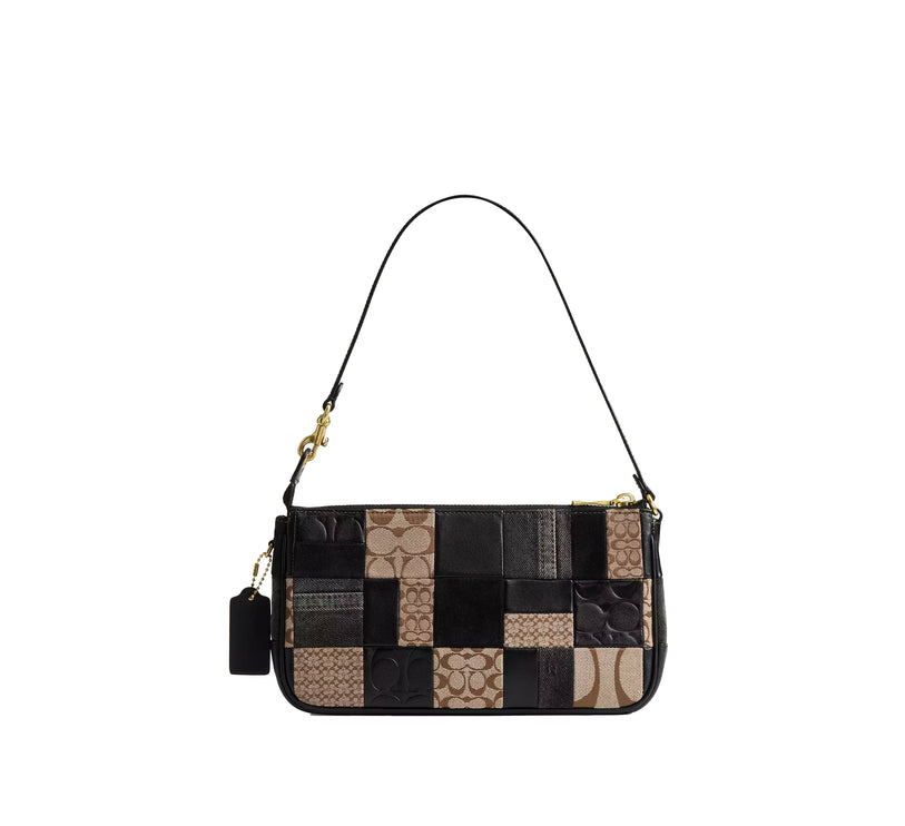 Coach Women's Plaza Bag 25 With Patchwork Brass/Black Multi