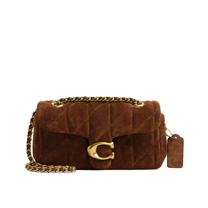 Coach Women's Tabby Shoulder Bag 20 With Quilting Suede/Brass/Warm Brown