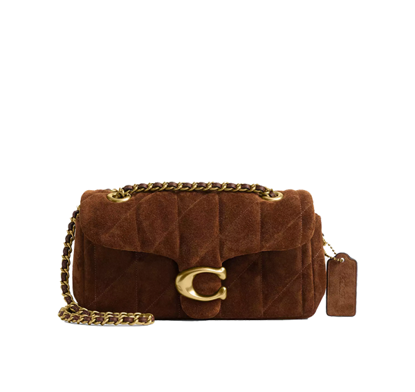 Coach Women's Tabby Shoulder Bag 20 With Quilting Suede/Brass/Warm Brown