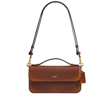 Coach Women's New York Elora Top Handle Crossbody Bag In Loved Leather Brass/Brown