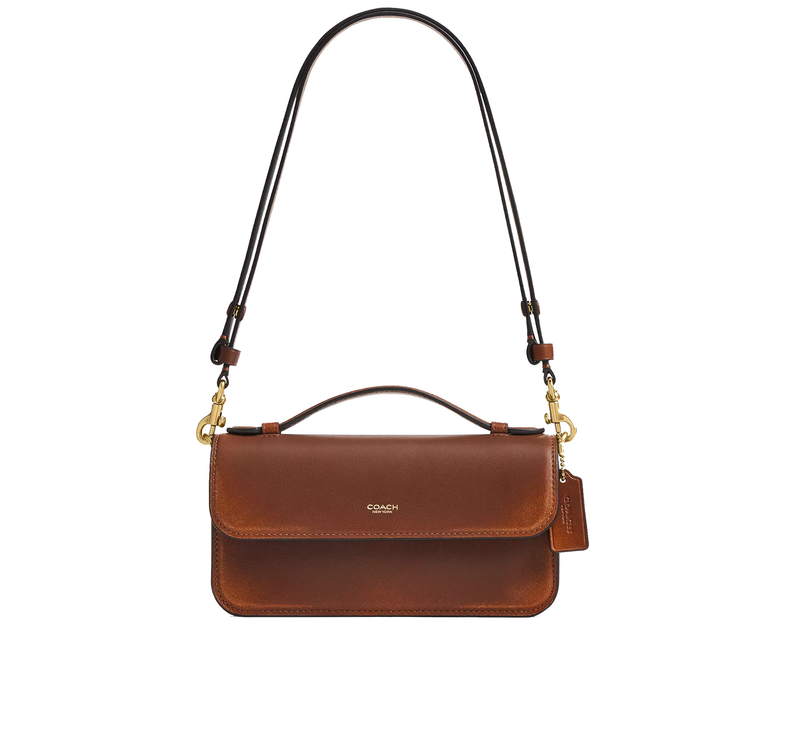 Coach Women's New York Elora Top Handle Crossbody Bag In Loved Leather Brass/Brown
