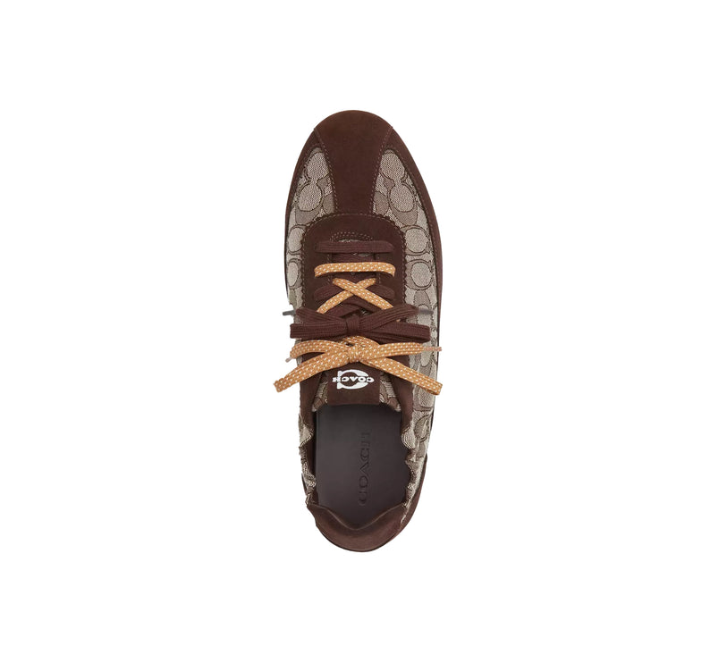 Coach Men's Soft Sneaker In Signature Jacquard Maple/Oak