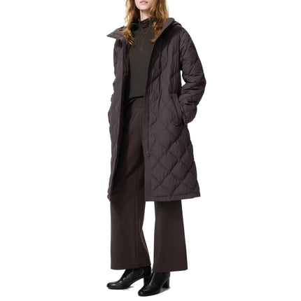 Uniqlo Women's Pufftech Long Coat 39 Dark Brown