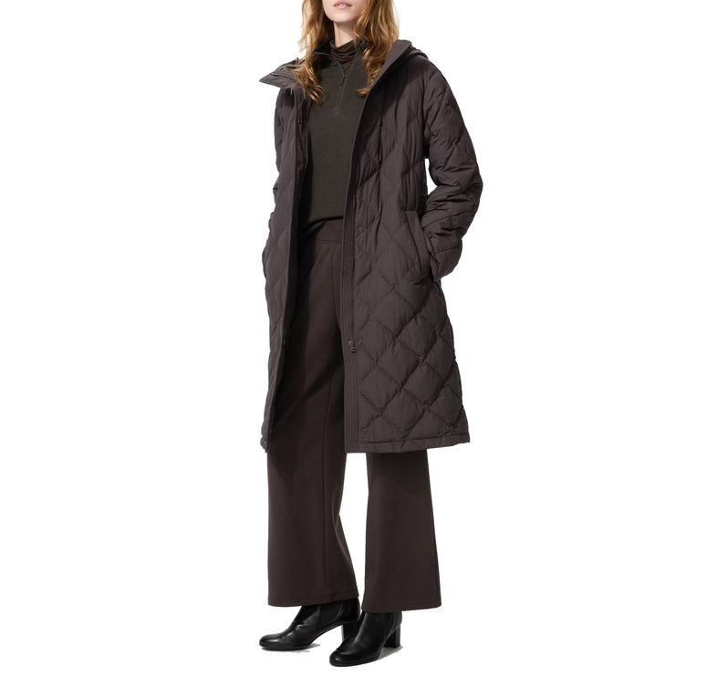 Uniqlo Women's Pufftech Long Coat 39 Dark Brown