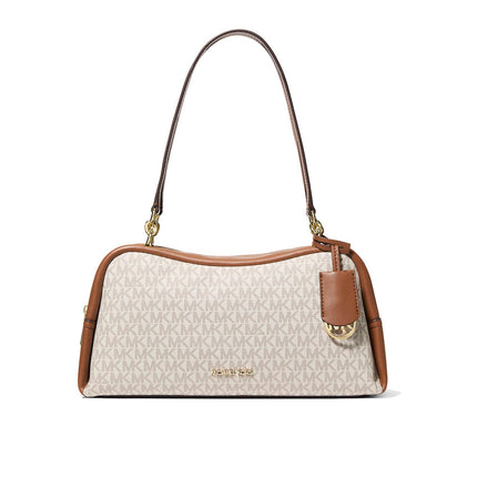 Michael Kors Women's Cecily Medium Signature Logo Shoulder Bag Vanilla
