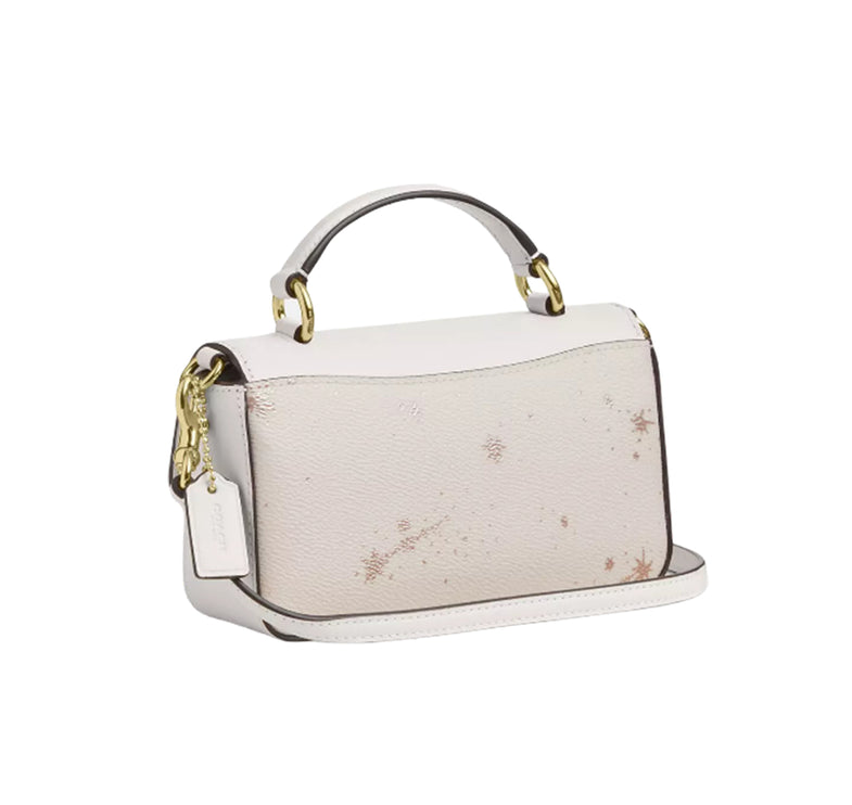 Coach Women's Mini Josie Top Handle Bag With Star Print Gold/Chalk Multi
