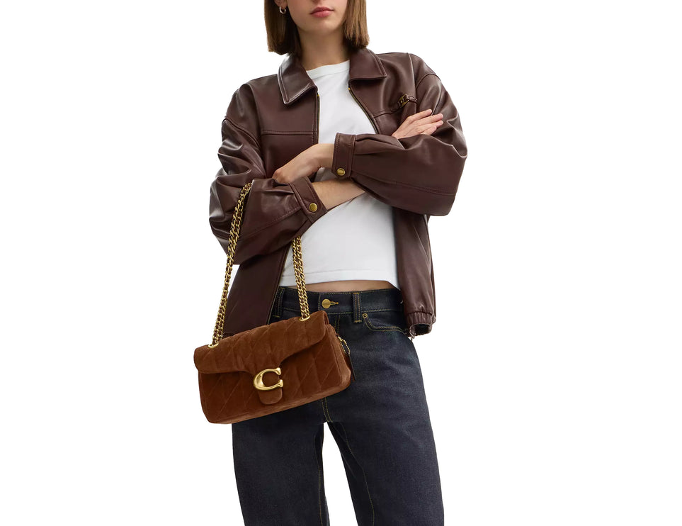 Coach Women's Tabby Shoulder Bag 26 With Quilting Suede/Brass/Warm Brown