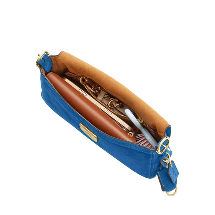 Coach Women's Etta Small Flap Shoulder Bag Gold/Blue Jay