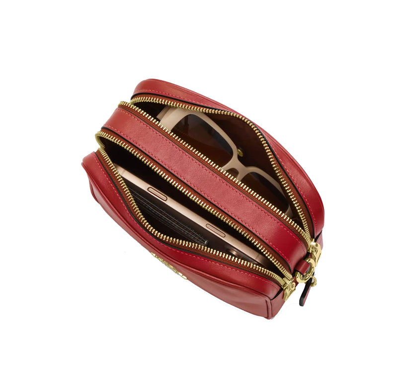 Coach Women's Mini Carey Crossbody Bag Gold/Poppy