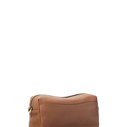 Michael Kors Women's Bryant Small Pebbled Leather Crossbody Bag Luggage/Gold