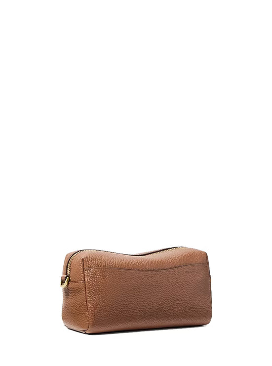 Michael Kors Women's Bryant Small Pebbled Leather Crossbody Bag Luggage/Gold