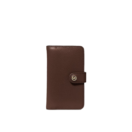 Michael Kors Women's Jet Set Travel Medium Pebbled Leather Billfold Wallet Nutmeg