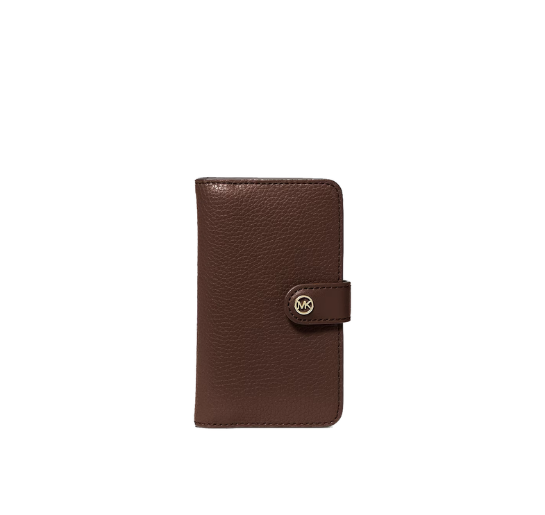 Michael Kors Women's Jet Set Travel Medium Pebbled Leather Billfold Wallet Nutmeg