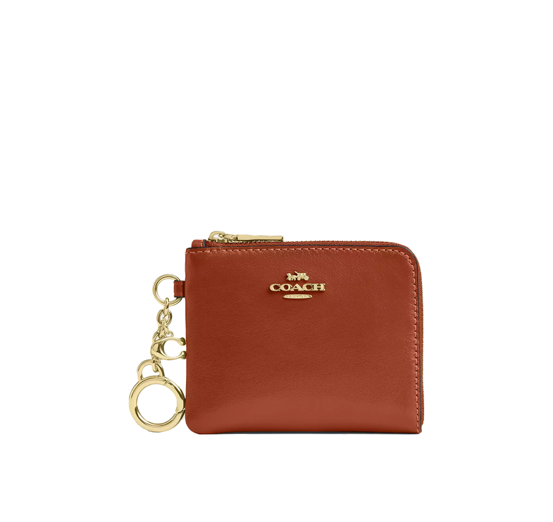 Coach Women's Small Corner Zip Wallet Gold/Cinnamon