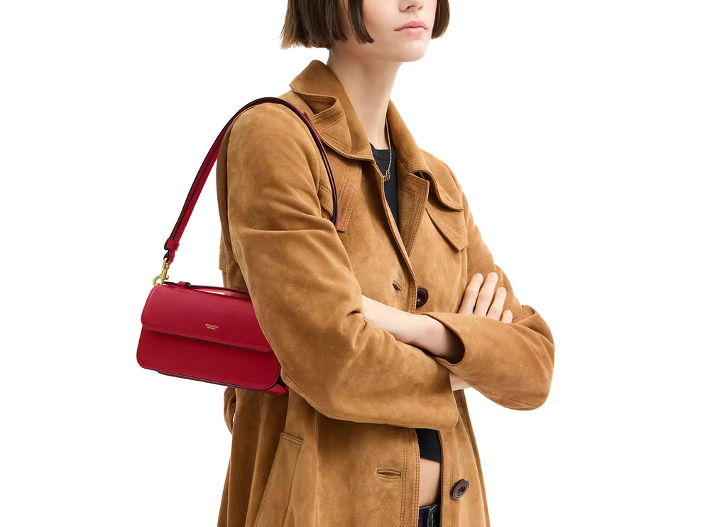 Coach Women's New York Elora Top Handle Crossbody Bag Brass/Poppy