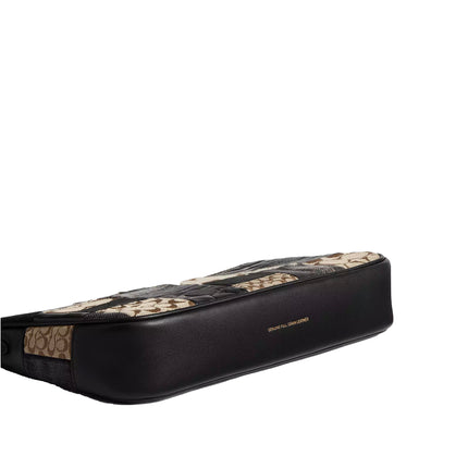 Coach Women's Plaza Bag 25 With Patchwork Brass/Black Multi