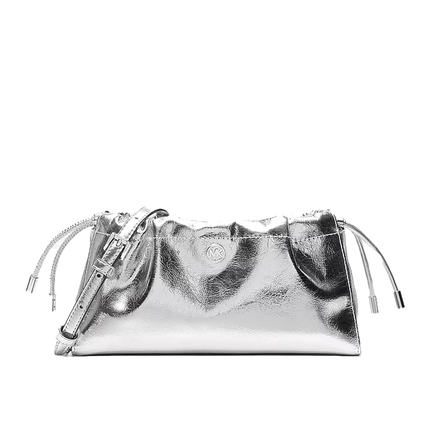 Michael Kors Women's Matilda Small Metallic Cinched Crossbody Bag Silver