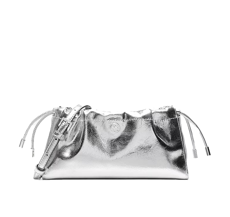 Michael Kors Women's Matilda Small Metallic Cinched Crossbody Bag Silver