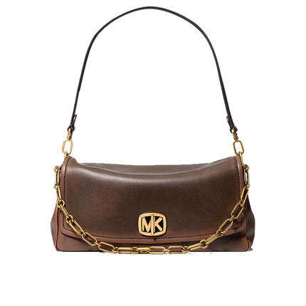 Michael Kors Women's Bryant Large Leather Convertible Shoulder Bag Chocolate/Gold