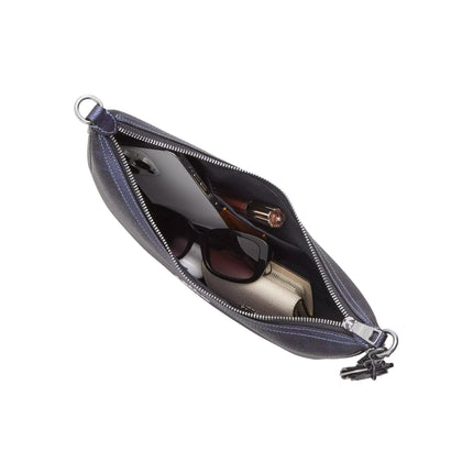 Coach Women's Aria Shoulder Bag In Signature Canvas Silver/Blue/Navy