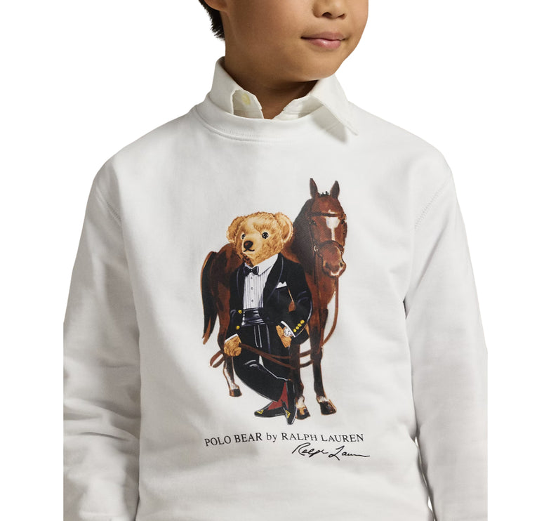 Polo Ralph Lauren Boy's Polo Bear Fleece Sweatshirt White