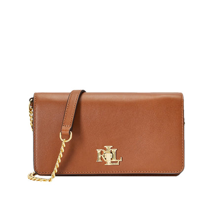 Polo Ralph Lauren Women's Leather Crossbody Turn Lock Tech Case Tan