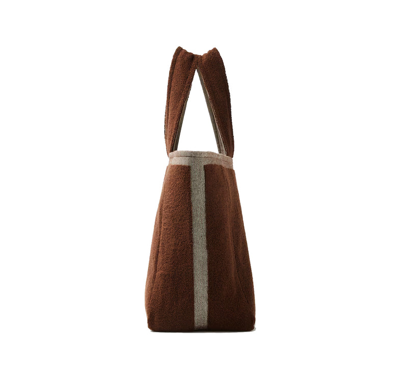 Versace Women's Cotton Terry Jacquard Tote Brown