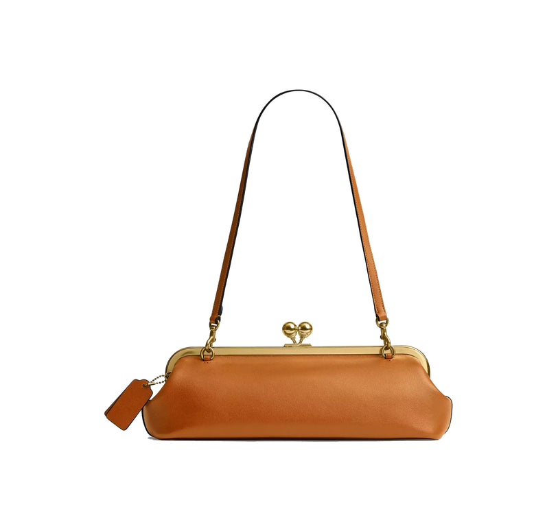 Coach Women's Kisslock Frame Bag 30 Brass/Saffron