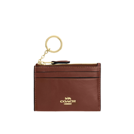 Coach Women's  Mini Skinny ID Case Gold/Redwood