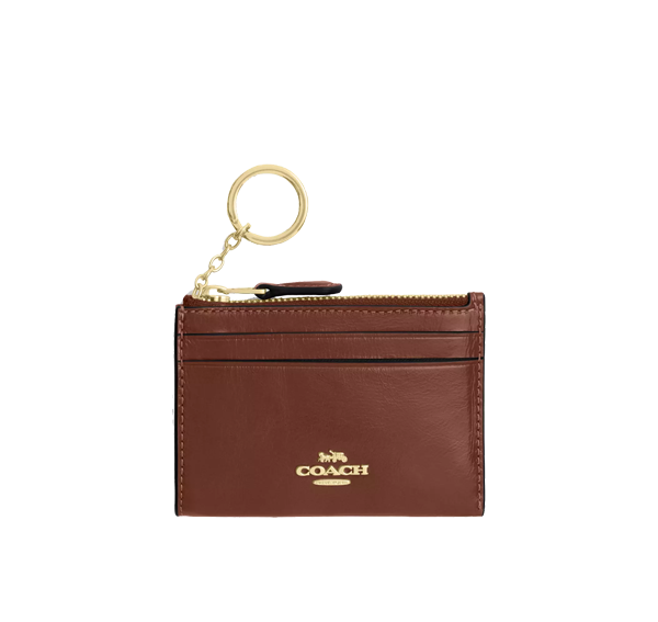 Coach Women's  Mini Skinny ID Case Gold/Redwood