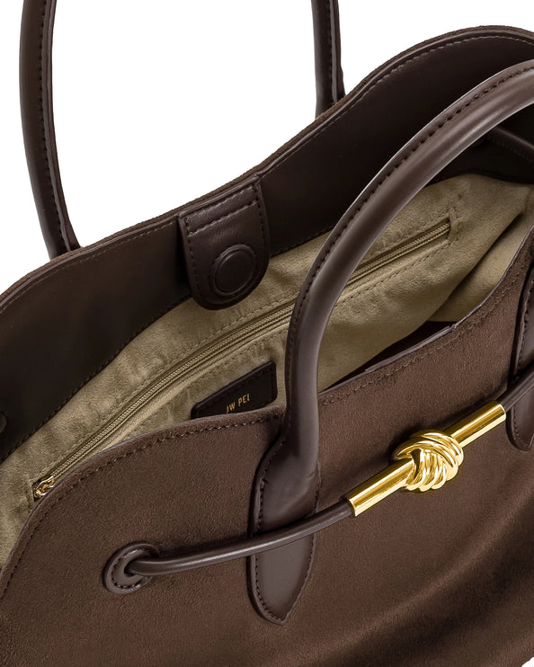 JW PEI Women's Adele Metal Rope Knot Tote Bag - Mocha Brown