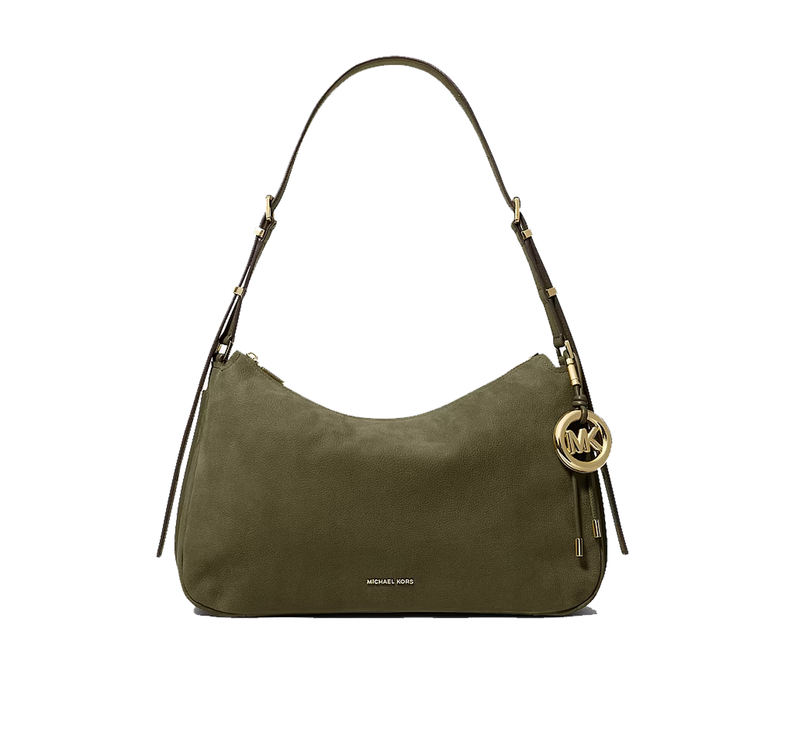 Michael Kors Women's Nolita Medium Nubuck Shoulder Bag Loden