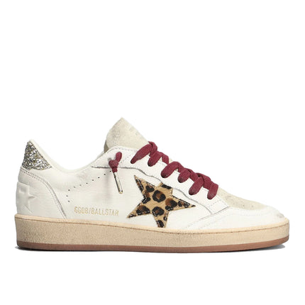 Golden Goose Women's Ball Star Sneakers Leopard Print/Silver/White