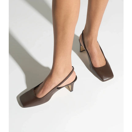AEYDE Women's Liza Slingback Pumps Moka Nappa