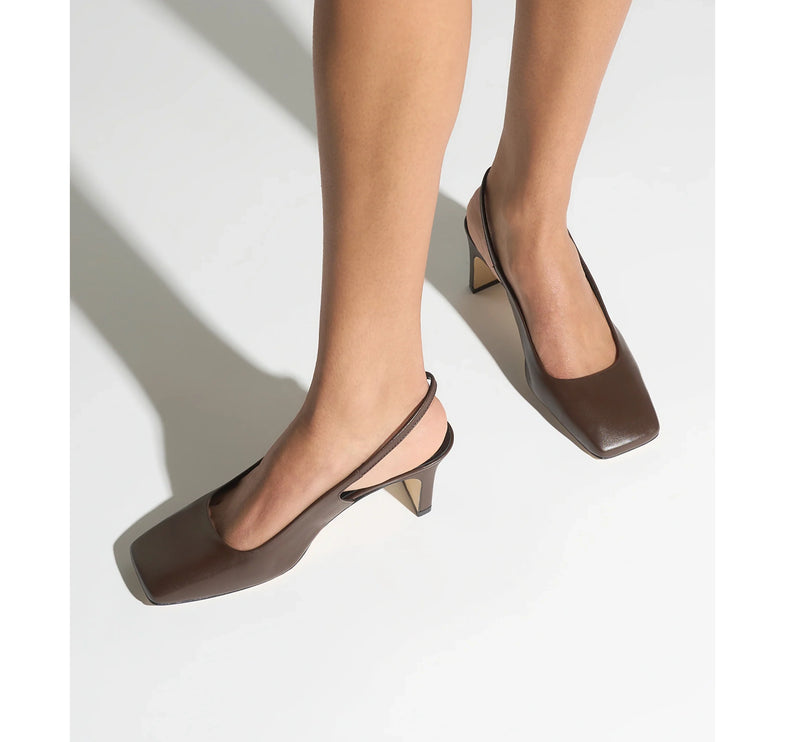 AEYDE Women's Liza Slingback Pumps Moka Nappa
