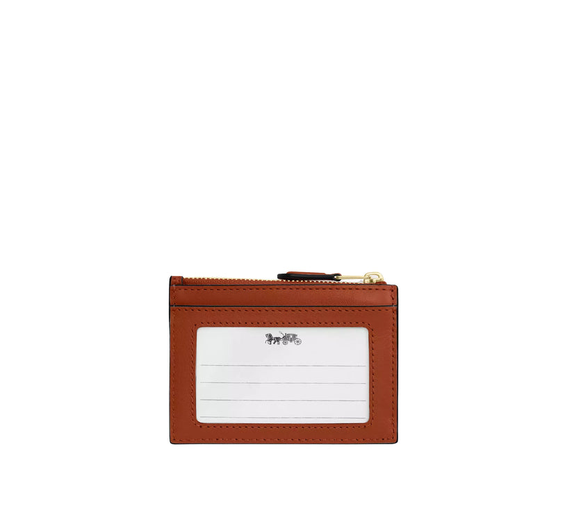 Coach Women's Mini Skinny Id Case With Quilting Gold/Cinnamon
