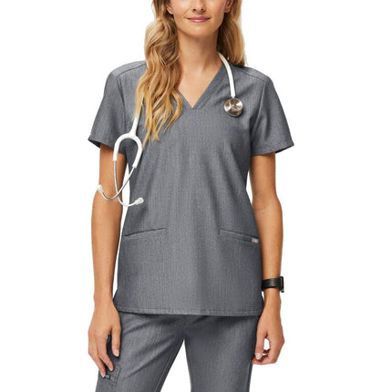 FIGS Women's Casma Three Pocket Scrub Top Graphite