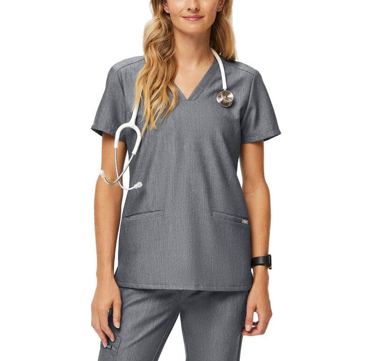 FIGS Women's Casma Three Pocket Scrub Top Graphite