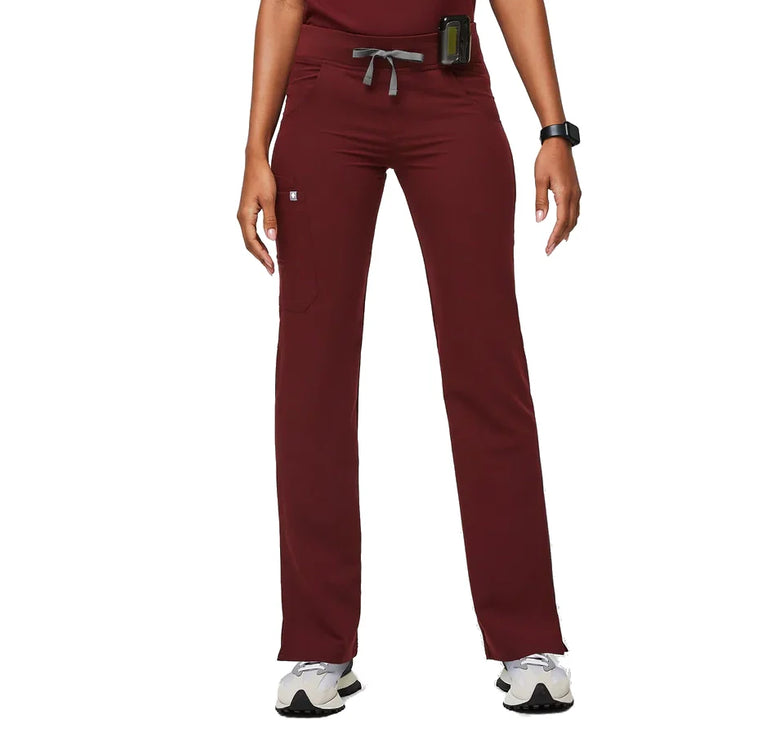 FIGS Women's Kade Cargo Scrub Pants Burgundy