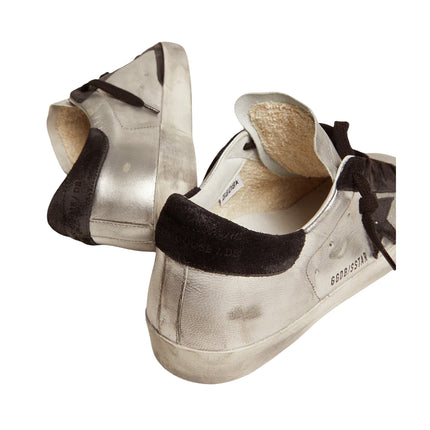 Golden Goose Women's Supe Star in Silver Leather with Contrasting Inserts