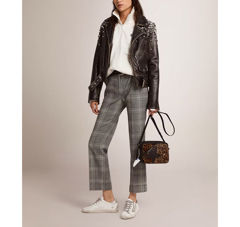 Golden Goose Women's Super Star with Silver Heel Tab and Metal Stud Lettering