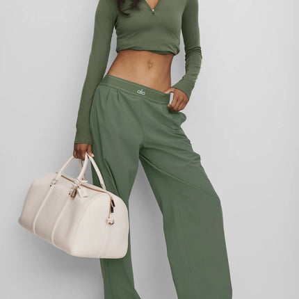 alo Women's Suit Up Trouser (Long) Bamboo Green