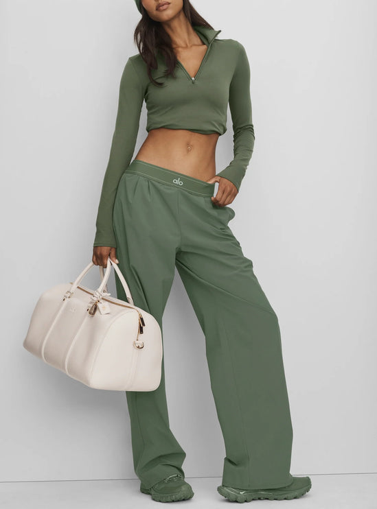 alo Women's Suit Up Trouser (Long) Bamboo Green